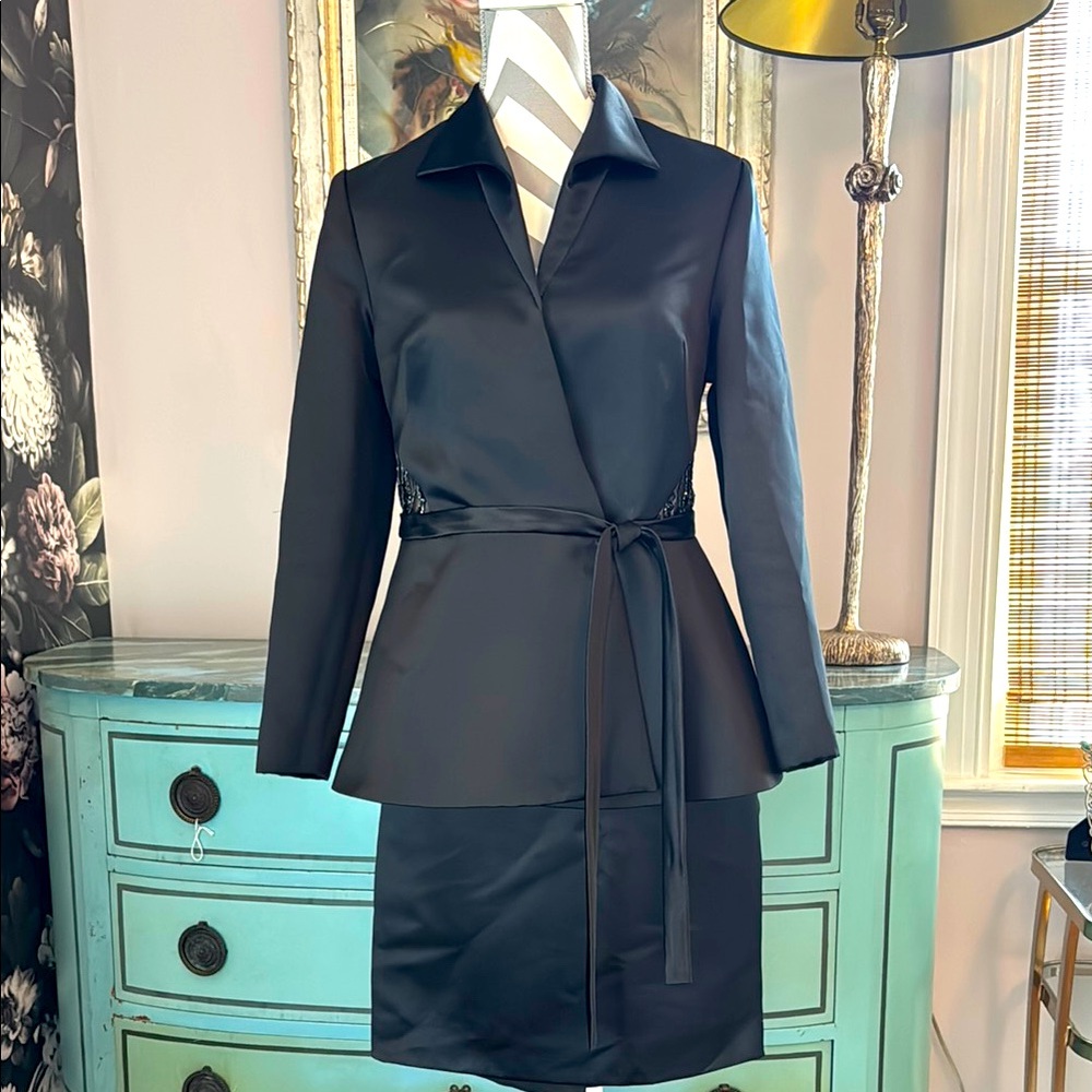 Vintage satin Bob Mackie, jacket and skirt.
